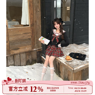 织物猪 水手日记 美式学院风JK制服套装女春季减龄显瘦甜妹两件套