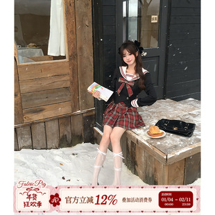 织物猪 水手日记 美式学院风JK制服套装女春季减龄显瘦甜妹两件套