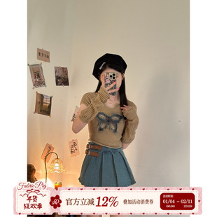 蝴蝶旧梦 织物猪原创 甜酷收腰显瘦蝴蝶牛仔宽松设计感制服cos