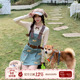 少女减龄牛仔背带连衣裙女春季 织物猪 布丁小狗 小个子蓝色短裙子