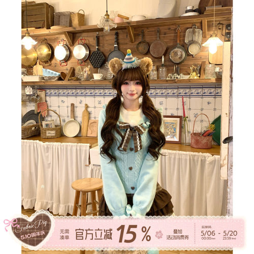 甜美学院风假两件毛衣女早春