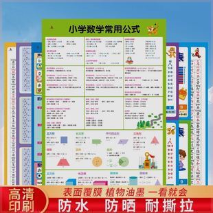 19.9元 全套7张 小学儿童学习挂图全套拼音字母乘除加减口诀表