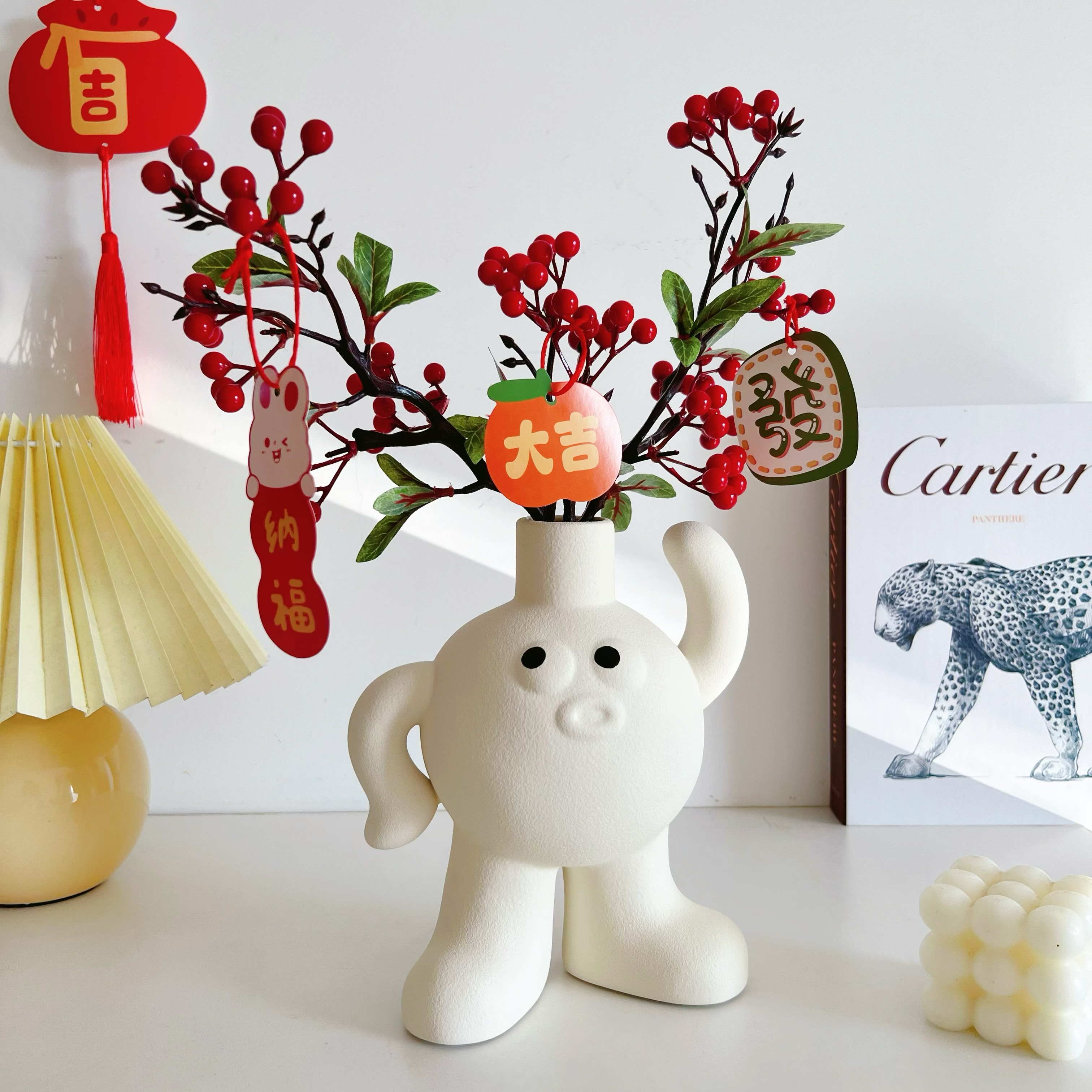 陶瓷高颜值新年礼物陶瓷花瓶摆件