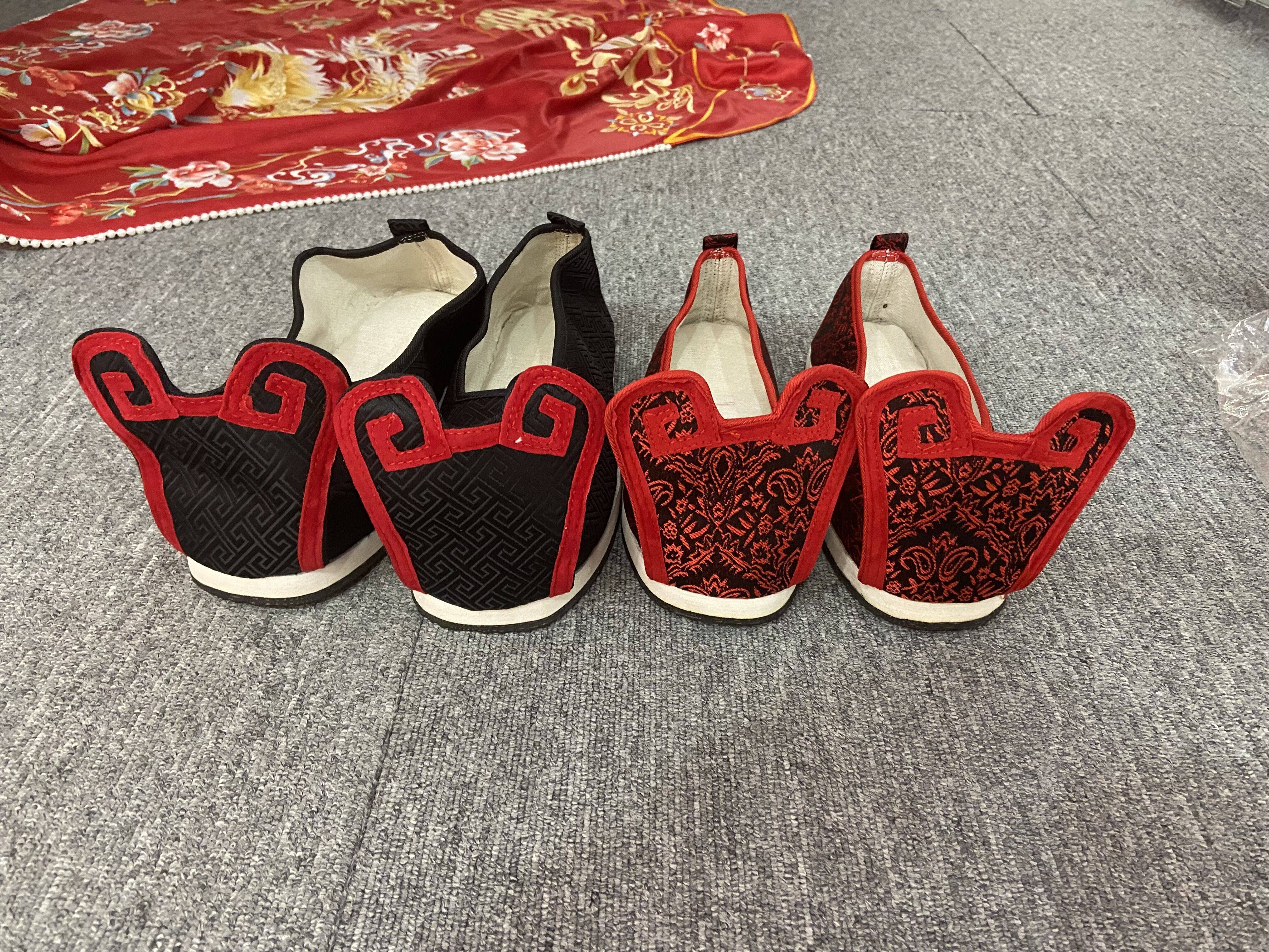 新款汉服鞋子男士古装鞋翘头鞋男翘头履 绣花鞋汉服搭配鞋