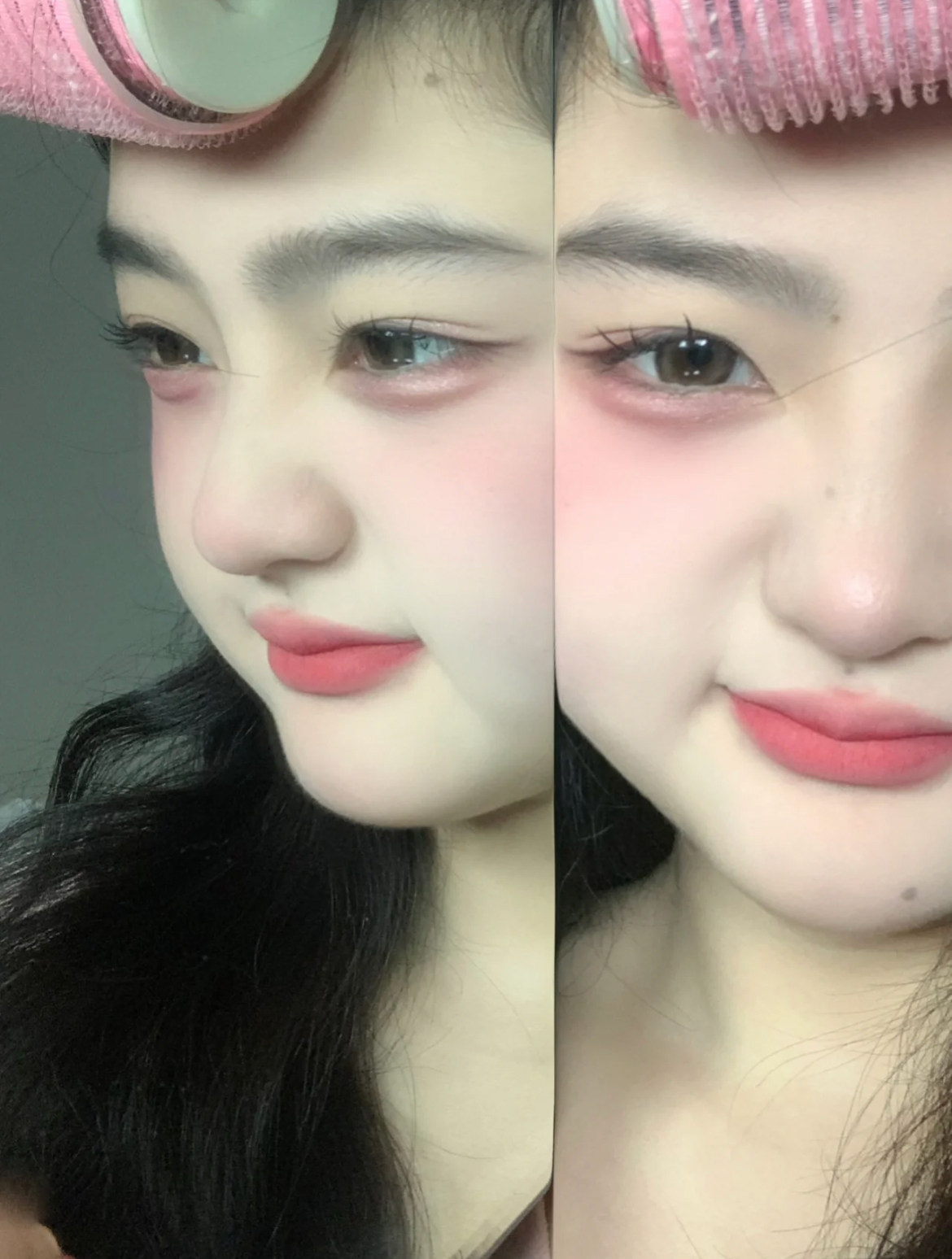 韩系女高嫩妹妆容!rmt罗小曼双拼渐变腮红02冷梅子色 正品