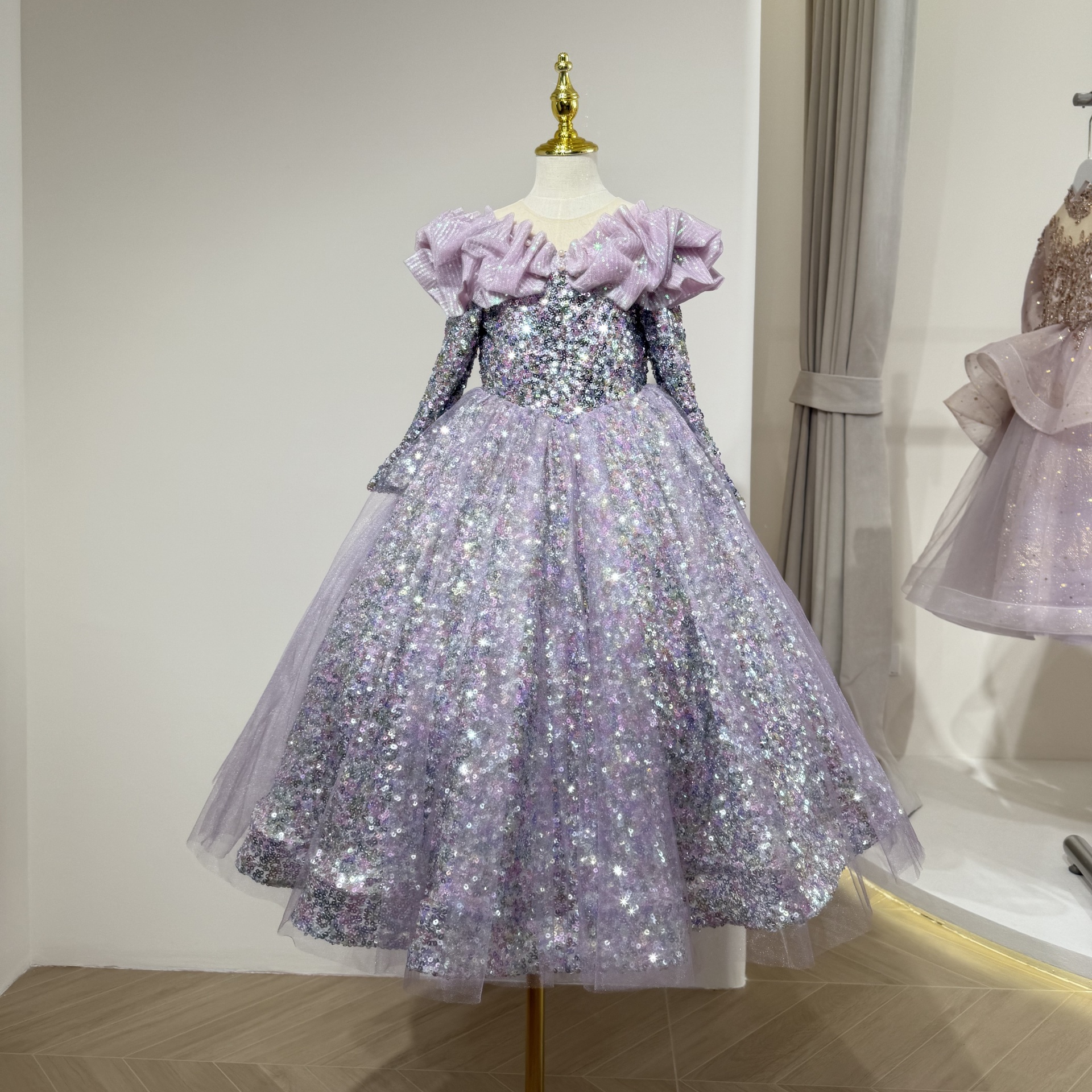 女童礼服公主裙高端轻奢小众长袖