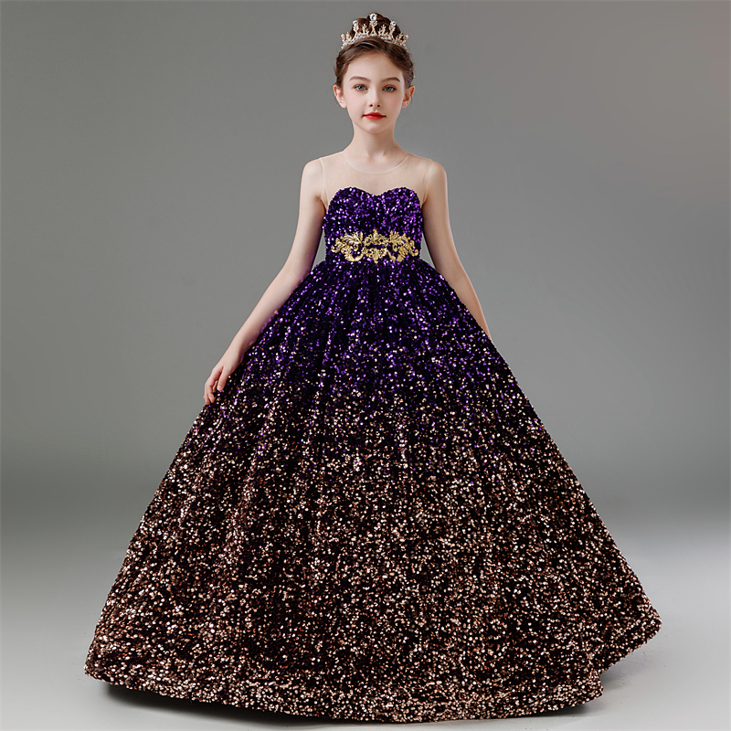 儿童晚礼服女童生日主持人公主裙