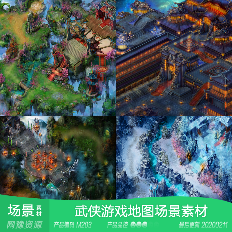 网豫素材m203 武侠国风剧情副本整张游戏场景 网页手机游戏素材