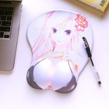 手托桌垫卡通真人硅胶大胸部邪恶美女鼠标垫3d胸小号女生锁边学生