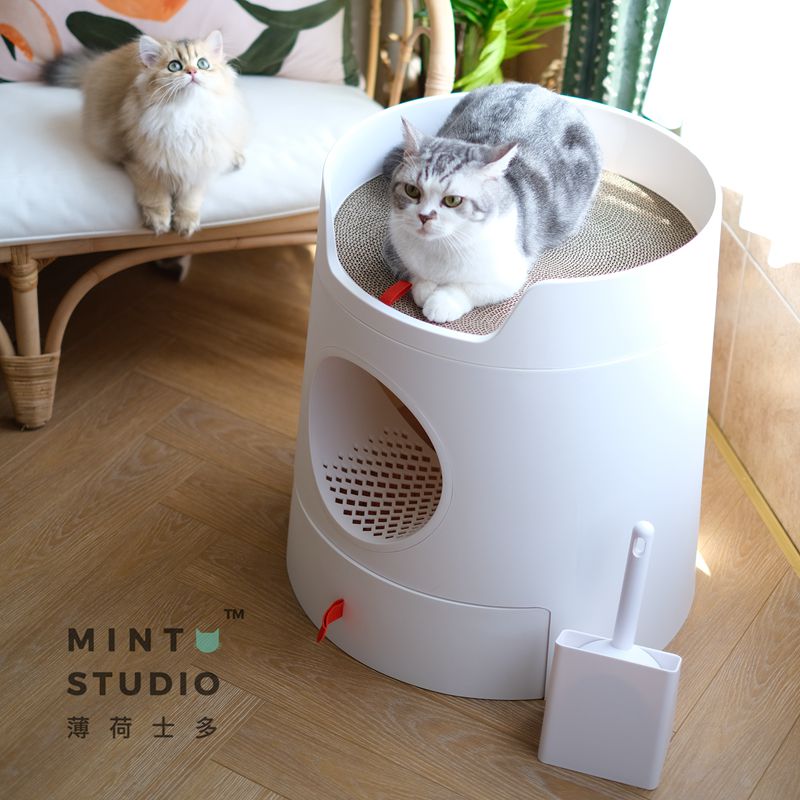 半封闭式猫砂盆米尾理想的防漏砂