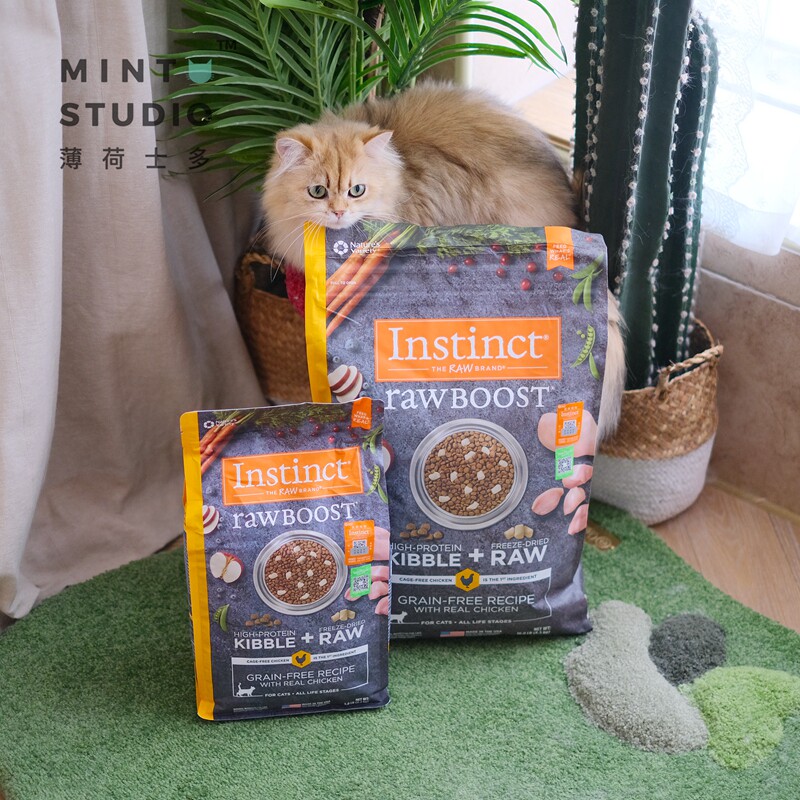 薄荷士多 本能Instinct生鲜冻干鸡肉配方猫粮含冻干粒天然粮推荐