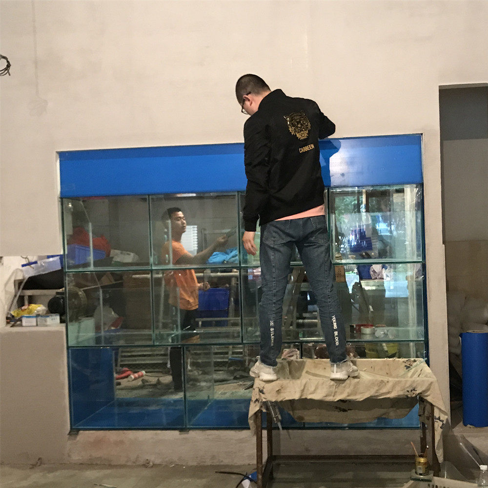 专业定做酒楼海鲜池 超市饭店水产养殖玻璃鱼缸 大小型个性海洋缸