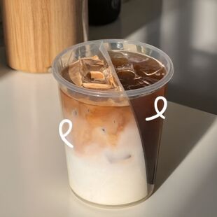 透明双拼杯一次性塑料杯冷熱適用配蓋子PP材質500/700毫升双享杯