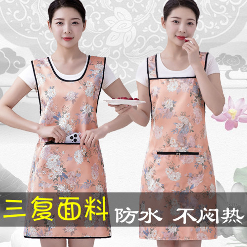 防水复合布中式手工防油围裙