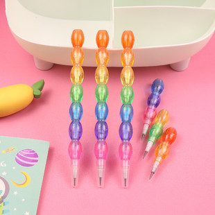 彩色珠子多节铅笔永恒免削下单笔可爱小学生文具儿童练字学习用品