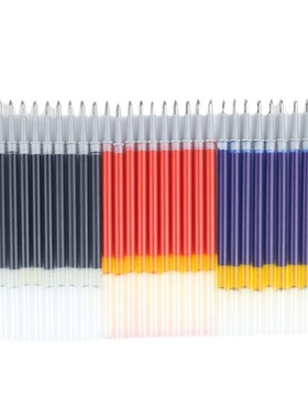 按动K35短笔芯中性笔芯黑红蓝色按压式0.5弹簧头替芯11cm子弹头