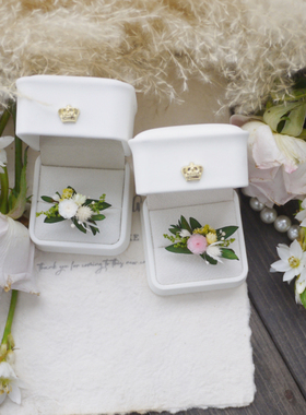 森系婚礼求婚永生花戒指对戒