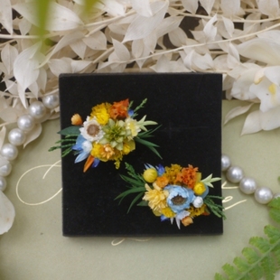 森系婚礼油画色夏日向日葵永生花戒指对戒