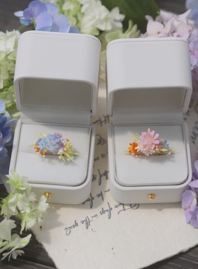 森林系婚礼户外彩虹婚礼永生花对戒