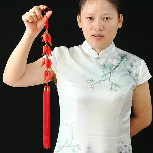 小辣椒串挂串小挂件红辣椒装饰品