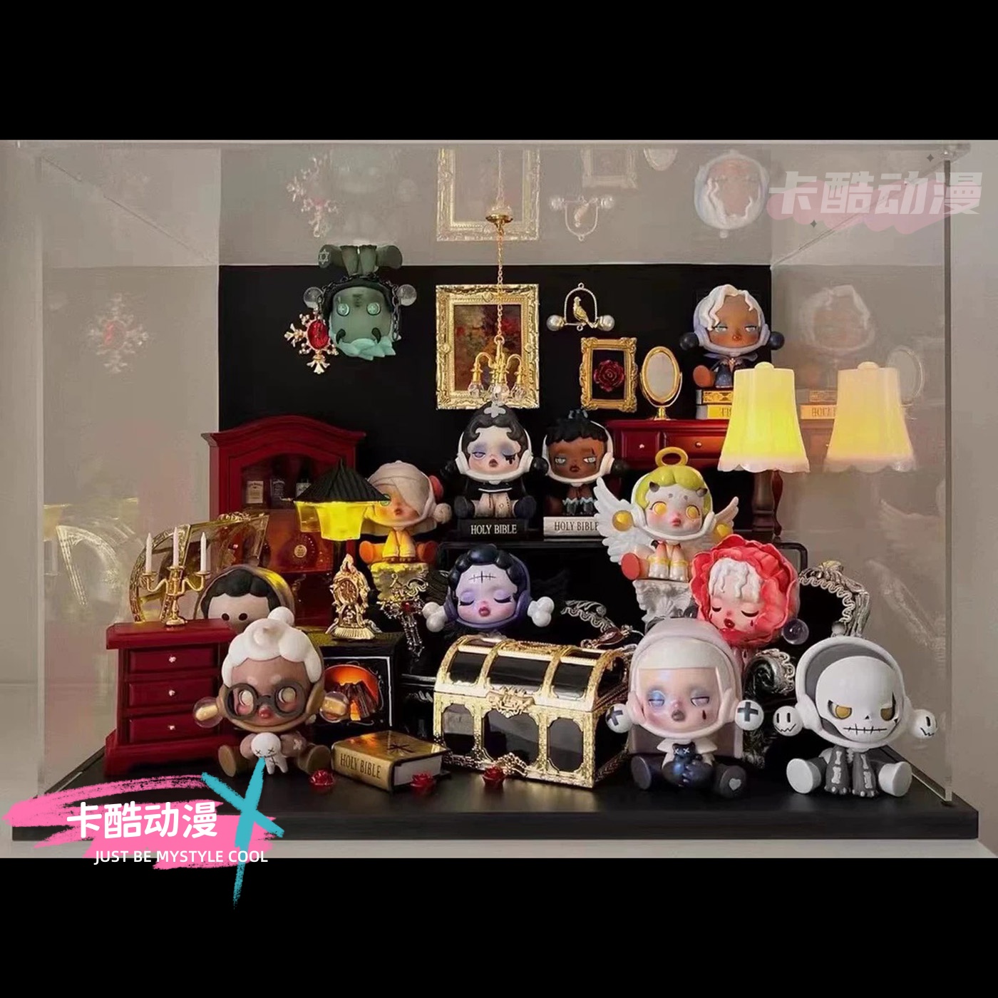 泡泡玛特密林古堡盲盒造景客厅餐厅书房玄关展示柜微景观道具