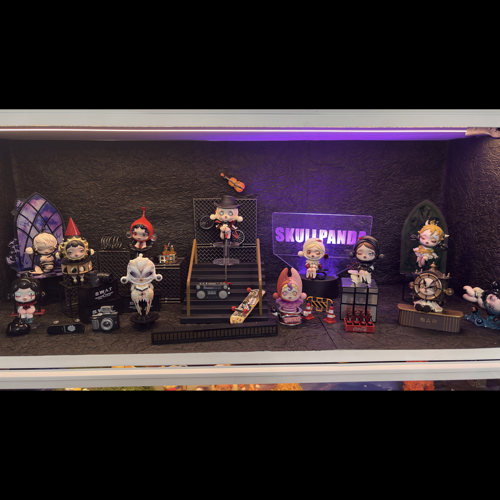 玄关展示柜迷你盲盒造景diy适用泡泡玛特漫相集暗黑系列造景