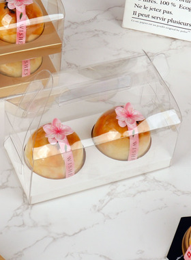 新款透明单层双层蛋黄酥包装盒雪媚娘盒子PET80克烘焙包装手提ins