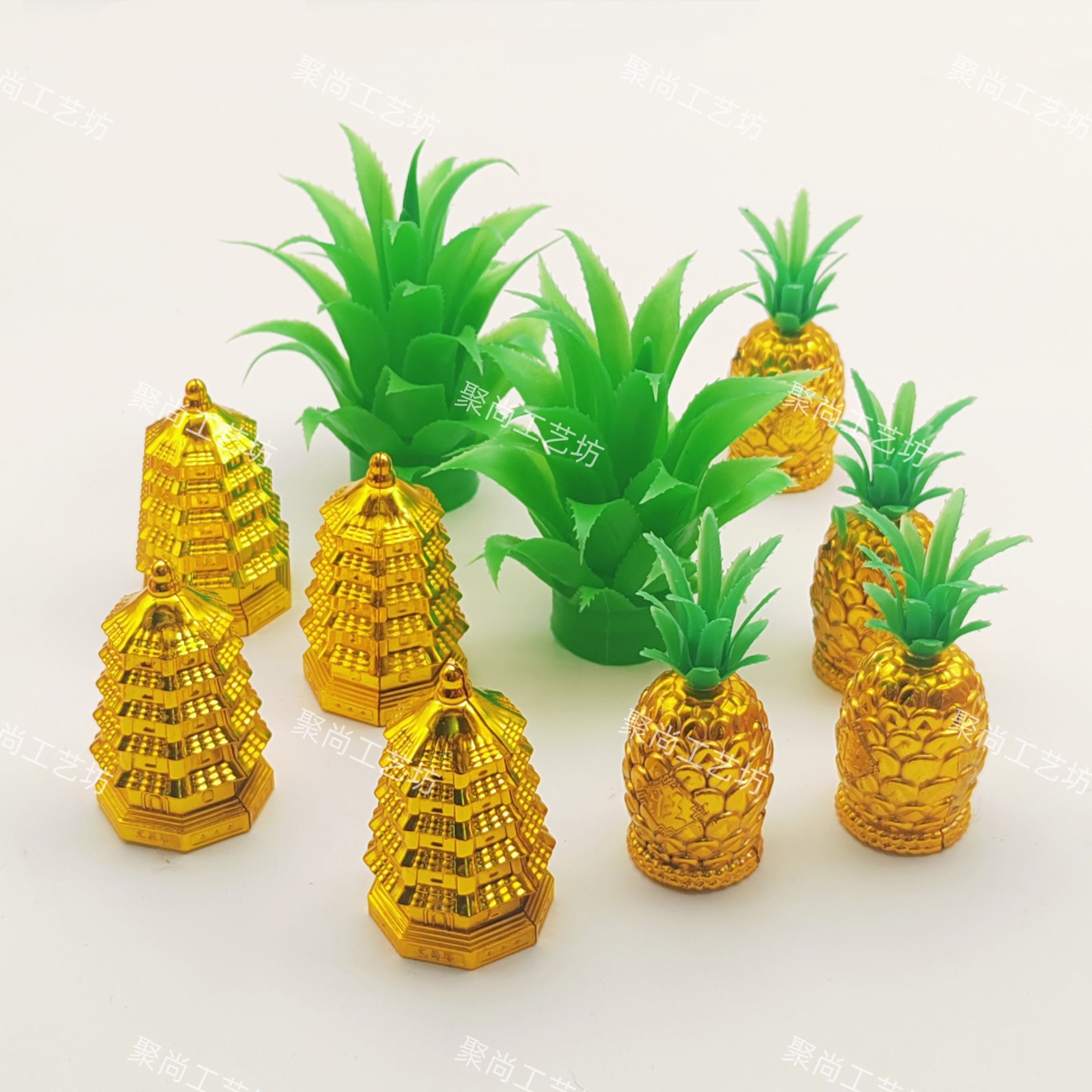 塑料文昌塔小菠萝凤梨头摆件糖塔配件手工艺品材料装饰用品