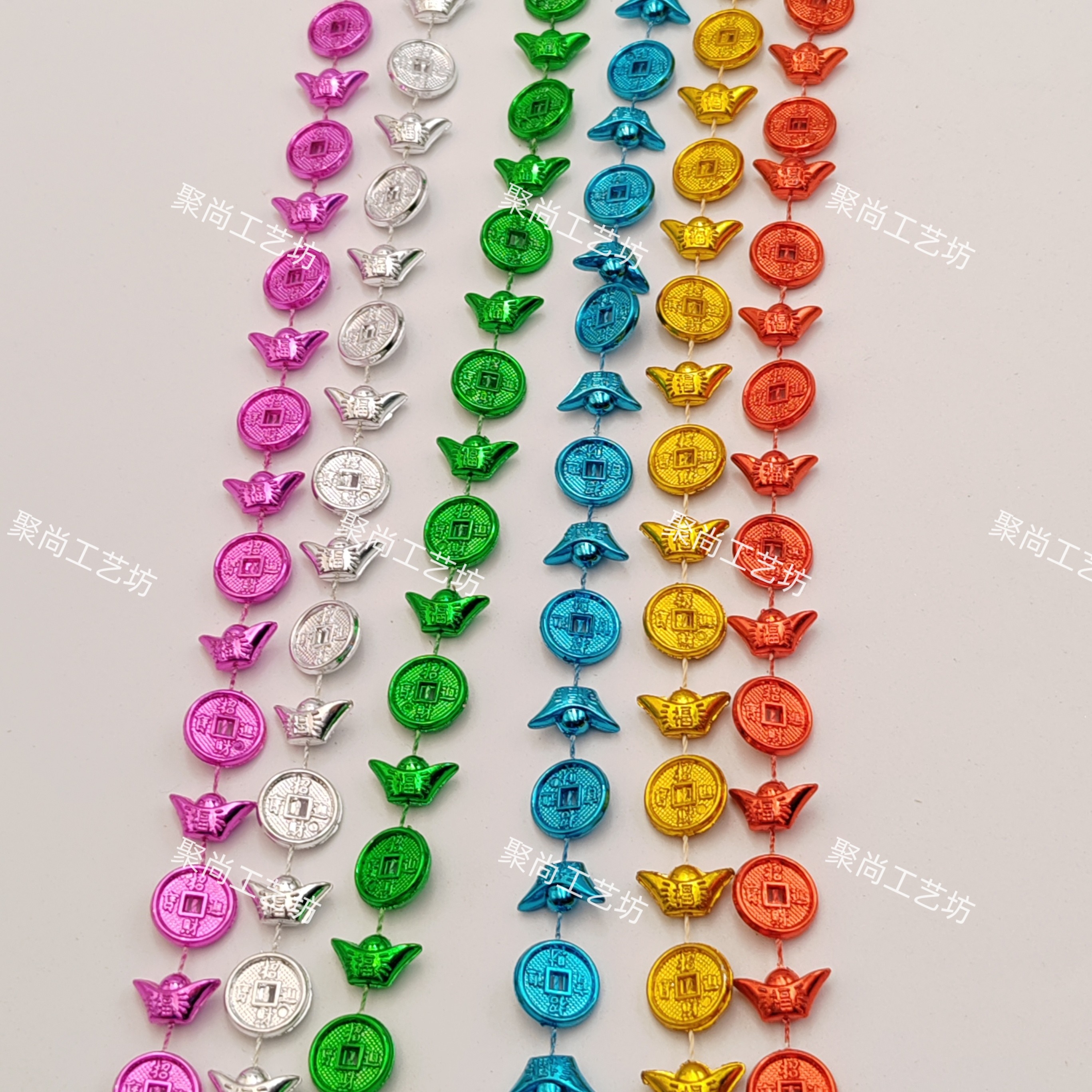 16mm元宝铜钱链 中秋工艺品高颜值节庆用品折塔装饰吊珠花边,节庆用品/礼品,节日装扮用品,淘宝优惠券,粉丝福利购,淘宝优惠卷