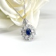 天然蓝宝石S925银吊坠6 2ct