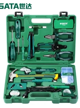 世达工具箱28件家用电器维修万用表电烙铁老虎钳卷尺组套05166