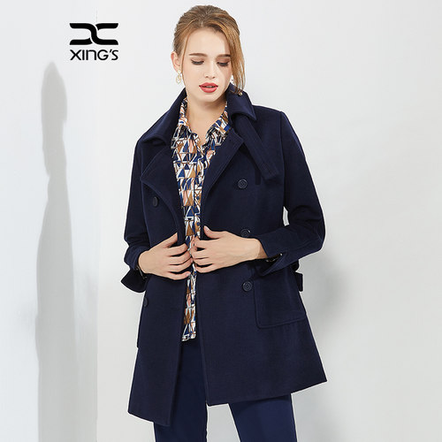 邢氏新款秋冬季双排扣呢子大衣