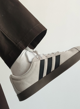 Adidas阿迪达斯VL Court男女T头鞋黑白灰色德训板鞋HQ1801 HQ1802