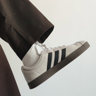 HQ1801 黑白灰色德训板鞋 HQ1802 Court男女T头鞋 Adidas阿迪达斯VL