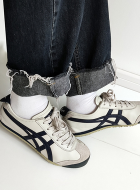Onitsuka Tiger鬼塚虎MEXICO66经典米藏青男女休闲鞋1183C102-200