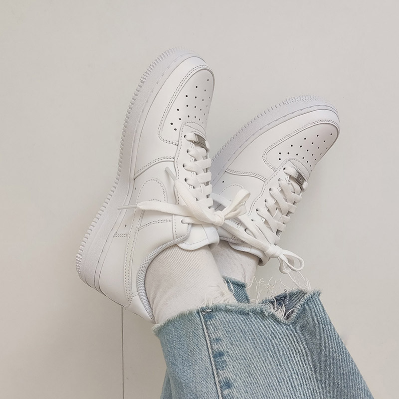 Nike耐克Air Force1女子空军经典纯白色AF1休闲板鞋DD89