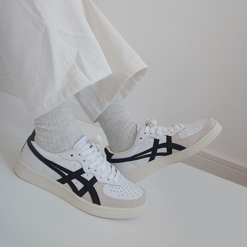 鬼塚虎GSM男女黑白板鞋休闲复古