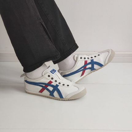 Onitsuka Tiger鬼塚虎经典白蓝男女一脚蹬懒人帆布鞋1183A360-121