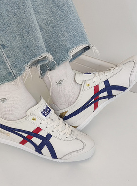 Onitsuka Tiger鬼塚虎MEXICO66经典烫金男女休闲板鞋1183B511-100