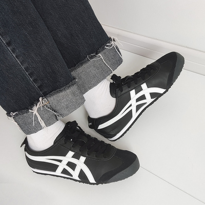 鬼塚虎黑白熊猫情侣板鞋复古休闲