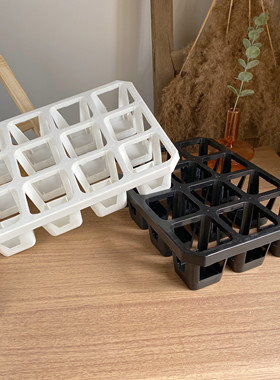 【12格托架】白色美莳托架加厚小方盆花卉 适配7方小黑方多肉透明