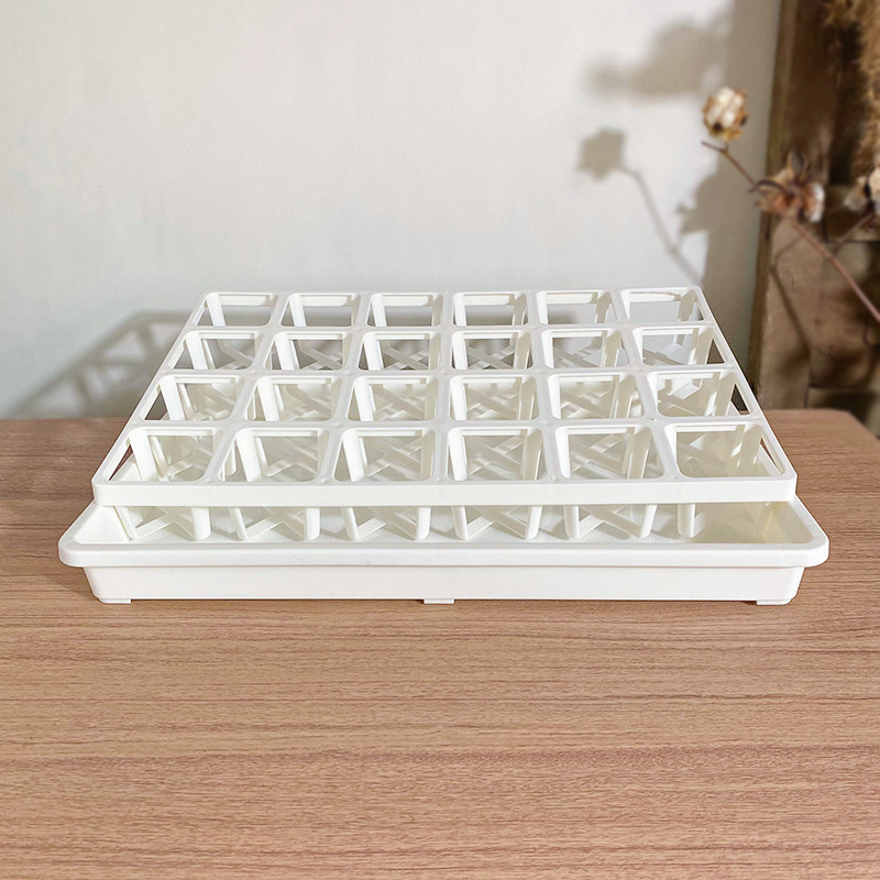 【24格托架】白黑适配7cm口径加厚小方盆八角阳台整理托盘美莳6口,鲜花速递/花卉仿真/绿植园艺,花盆,淘宝优惠券,粉丝福利购,淘宝优惠卷