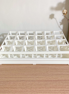 【24格托架】白黑适配7cm口径加厚小方盆八角阳台整理托盘美莳6口
