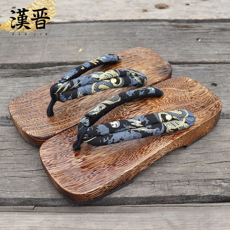 汉鞋晋中国风平跟yrf偏汉服木屐男中式木洞拖潮国cos人字拖鞋夏季