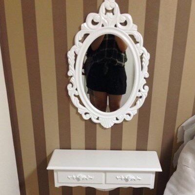 挂墙迷你梳妆台小户型床边化妆台桌镜白色田园简约化妆桌|msdalam kategori perabot kediaman, of Tables, Dresser/meja - dari Buy2taobao.com untuk memberikan perkhidmatan ejen Taobao profesional membeli