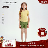 Kids小熊童装 25年新款 女童满印镂空泡泡袖 TeenieWeenie T恤打底衫