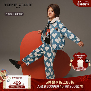 TeenieWeenie Kids小熊童装25年新款男女童休闲翻领满印牛仔外套