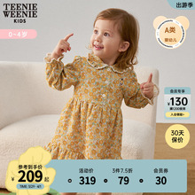 TeenieWeenie Kids小熊童装女宝宝裙子黄色甜美复古碎花连衣裙