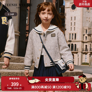 女童时尚 TeenieWeenie 新款 25年款 水手领千鸟格外套 Kids小熊童装