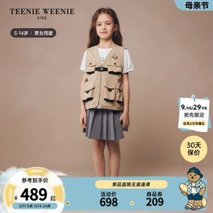 男女童工装 TeenieWeenie 24夏新款 马甲外套 Kids小熊童装 帅气无袖